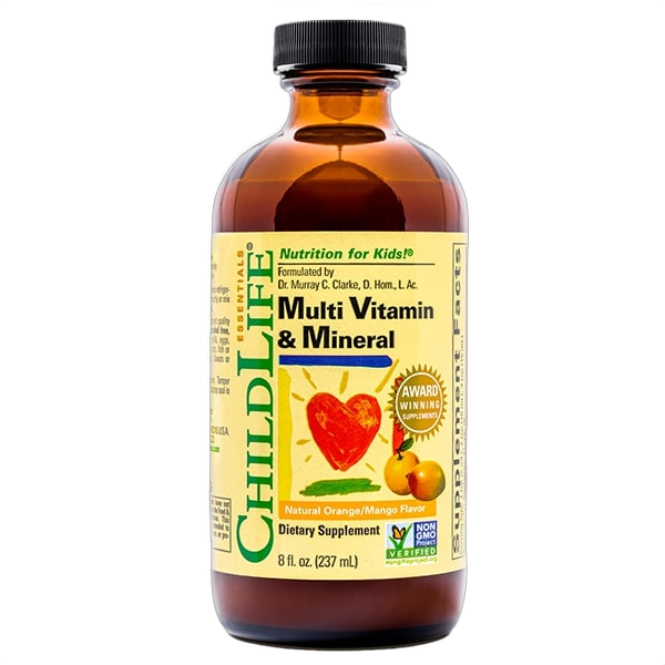 Flüssiges Multivitamin- und Mineralstoffpräparat, Orange-/Mangogeschmack