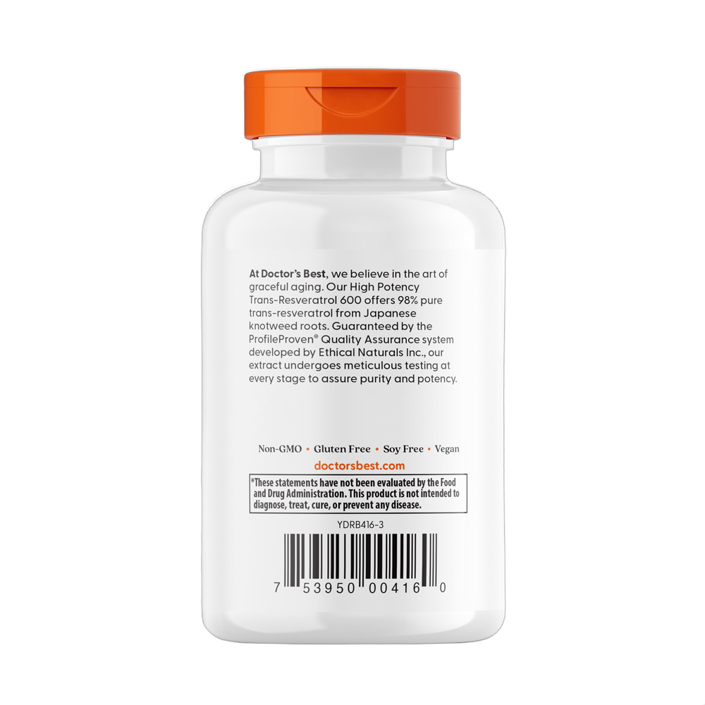 Trans-resveratrolo ad alta potenza 600, 600 mg