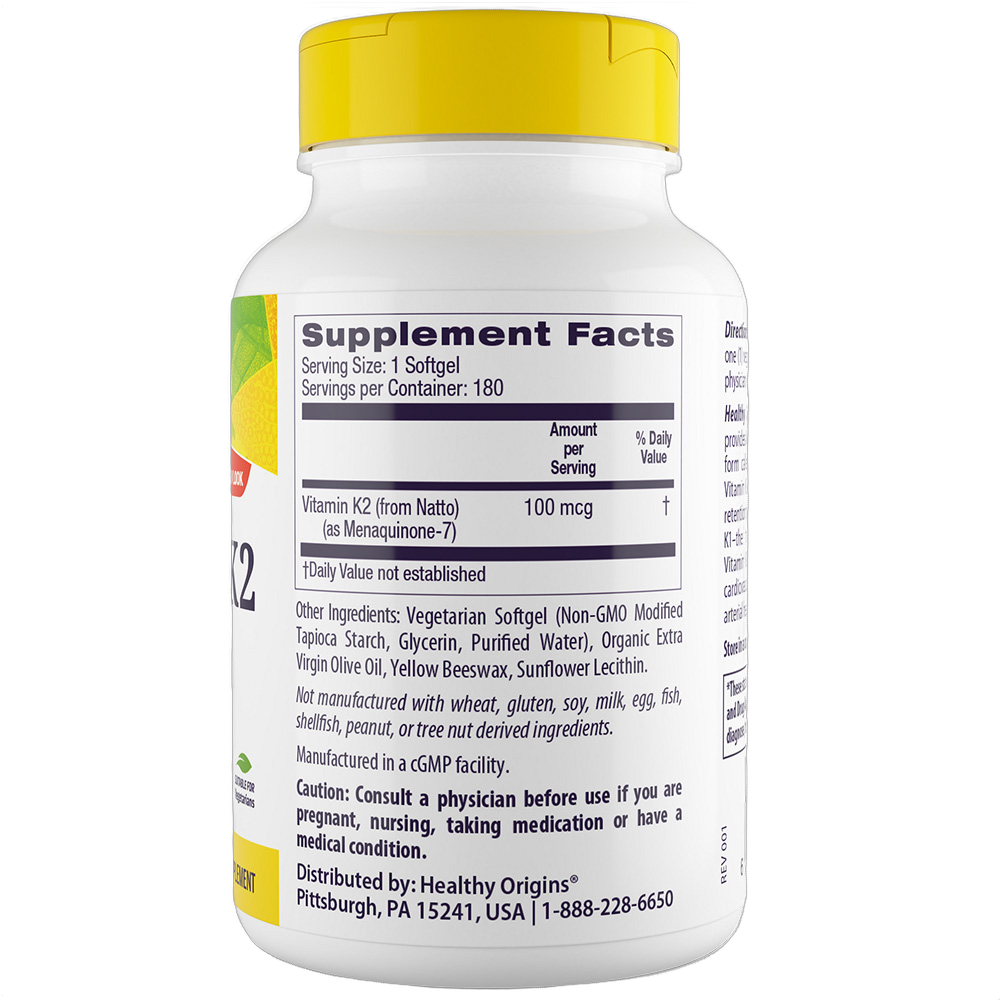 Vitamina K2 como MK7, 100 mcg