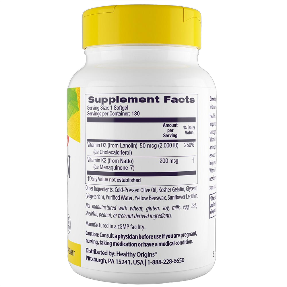 Vitamina D3 e K2, 50 mcg/200 mcg