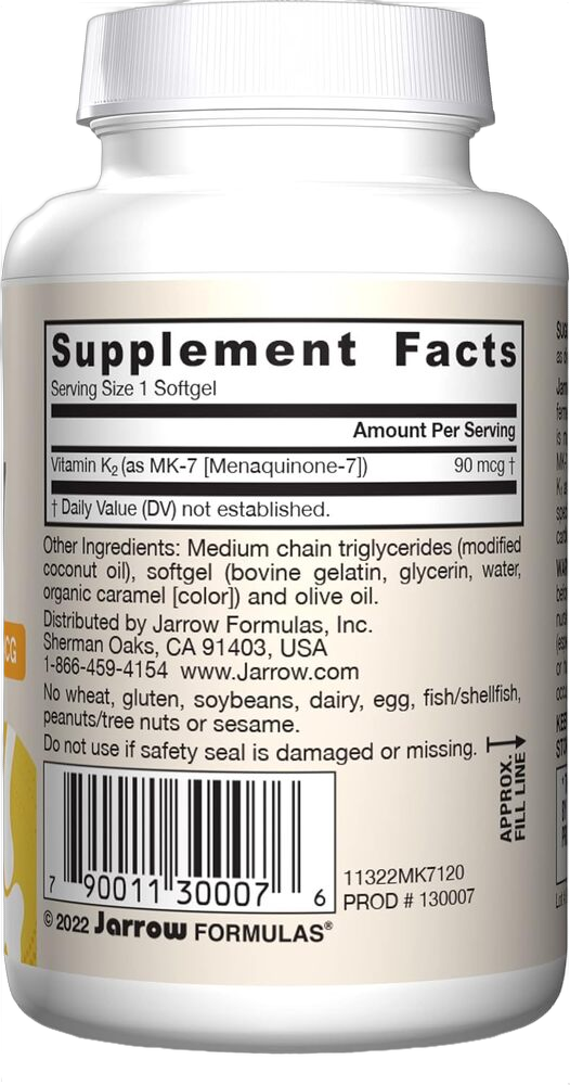 Vitamina K2 come MK-7, 90 mcg