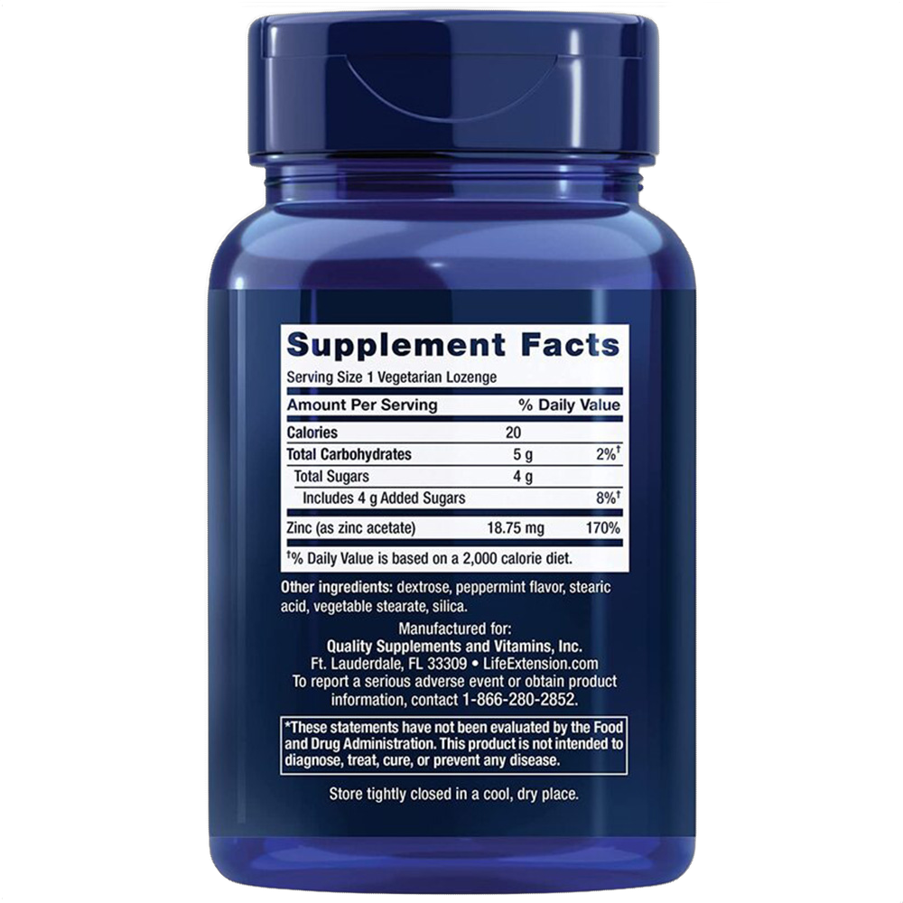 Enhanced Zinc Lozenges, Peppermint Flavour