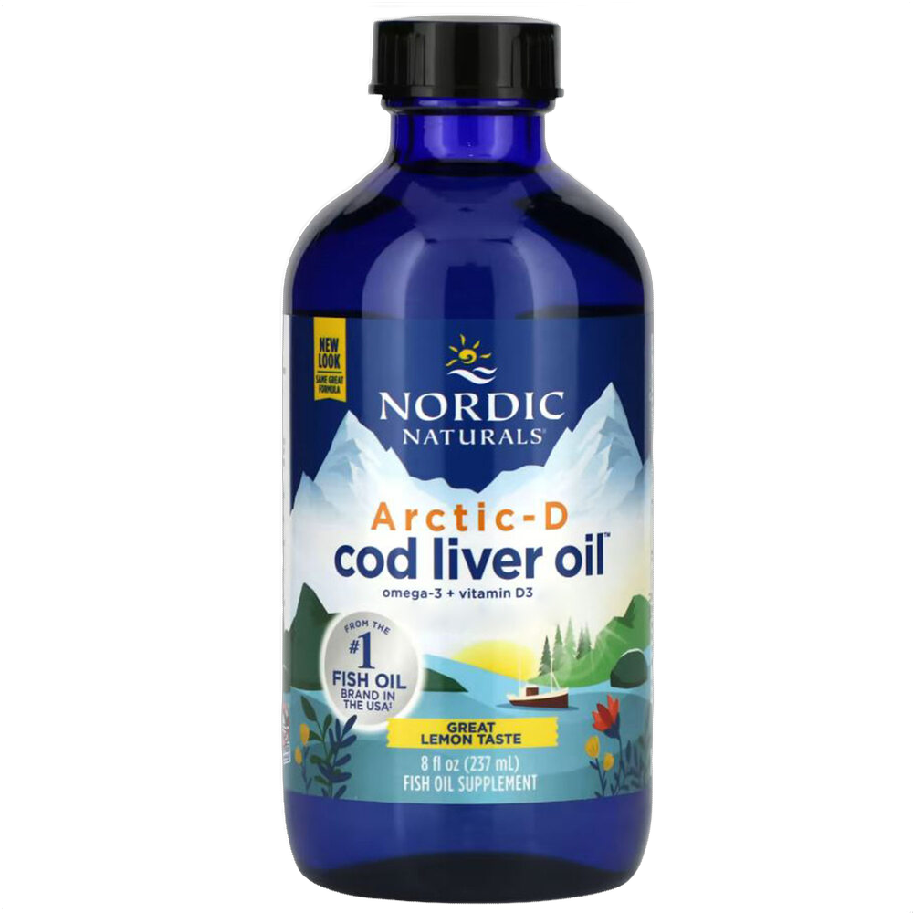 Arctic-D Cod Liver Oil, (aceite de hígado de bacalao), 1.060 mg de omega-3, sabor a limón