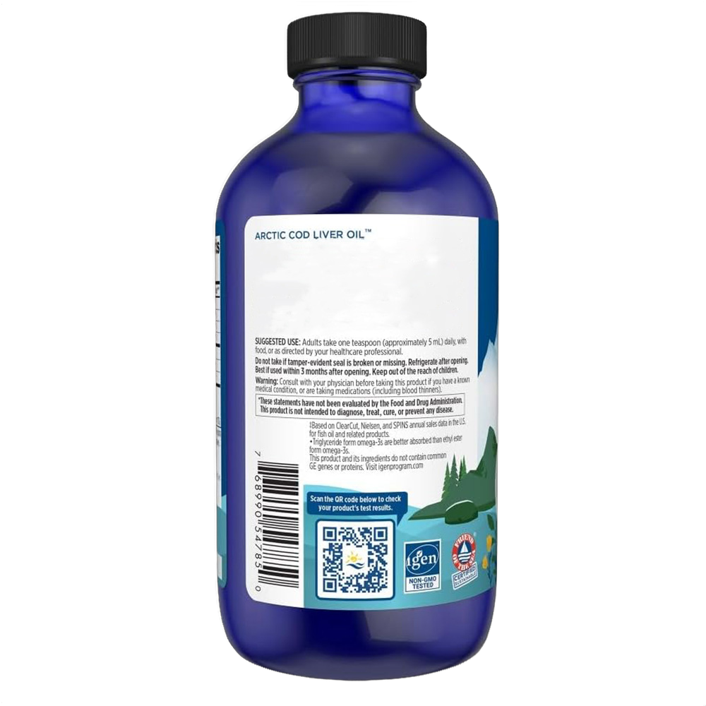 Arctic Cod Liver Oil, (aceite de hígado de bacalao), 1.060 mg, sabor a limón