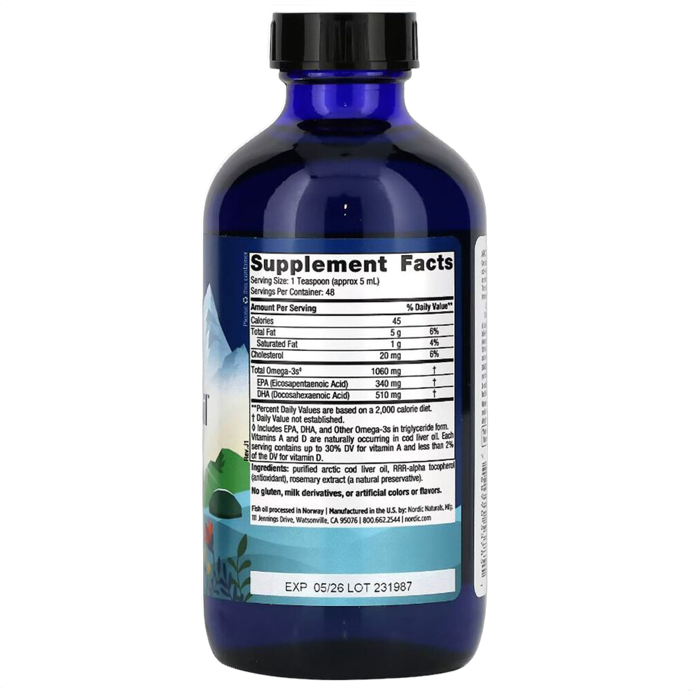 Arctic Cod Liver Oil, 1060mg Omega-3