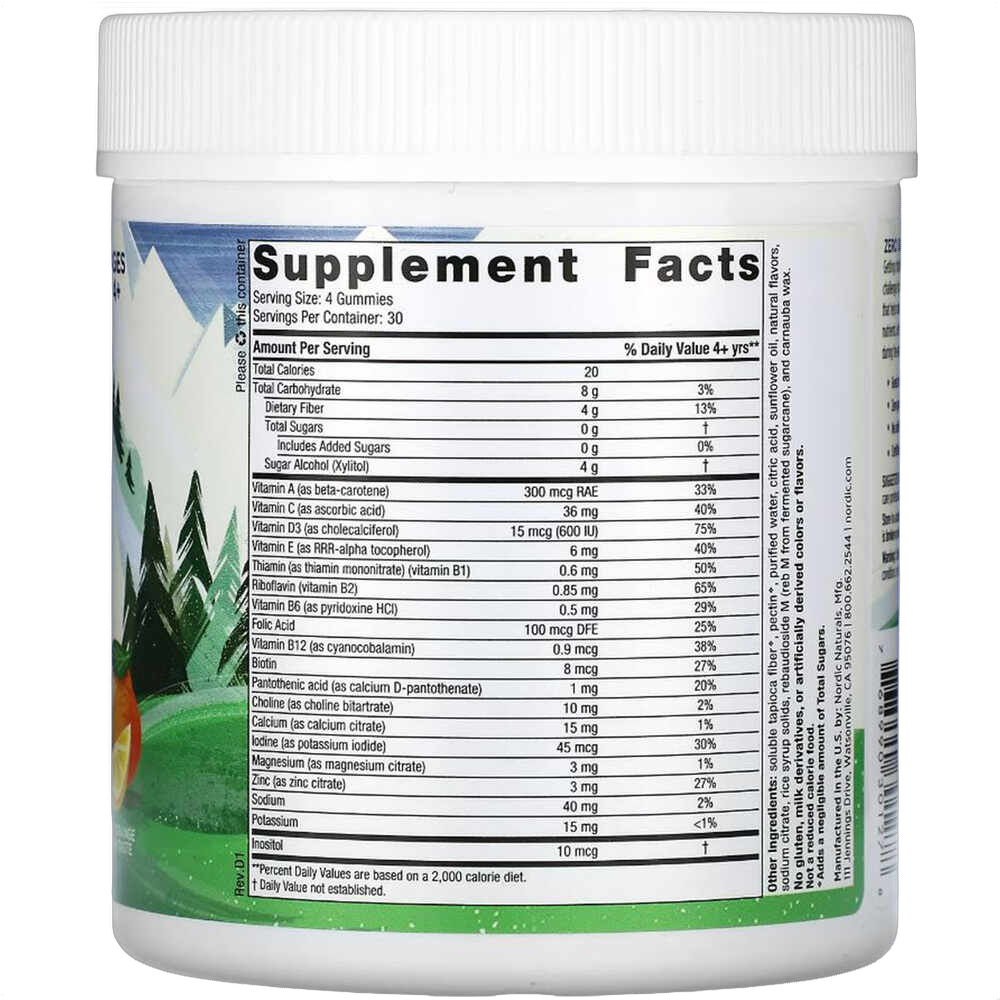 Zero Sugar Kids Multi Gummies, Orange-Zitrone