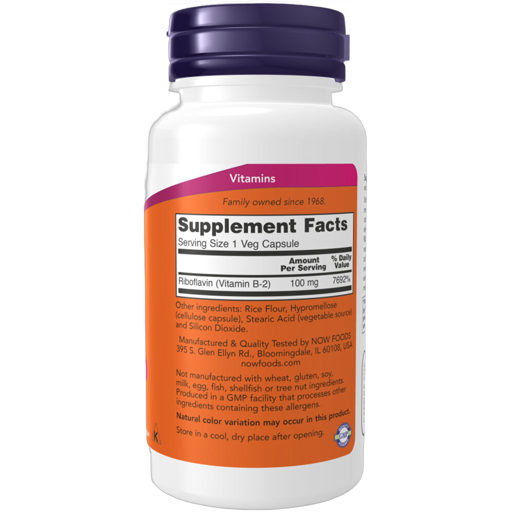 Vitamin B-2 (Riboflavin), 100mg