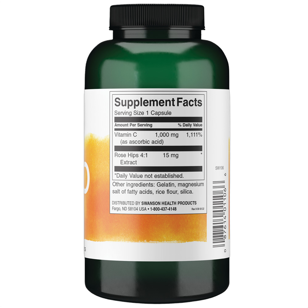 Vitamina C con escaramujo, 1.000 mg