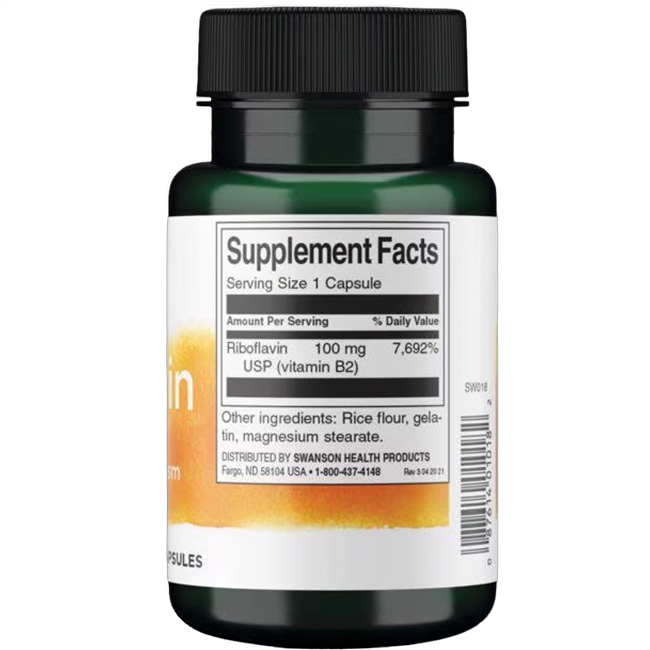 Riboflavin Vitamin B-2, 100mg