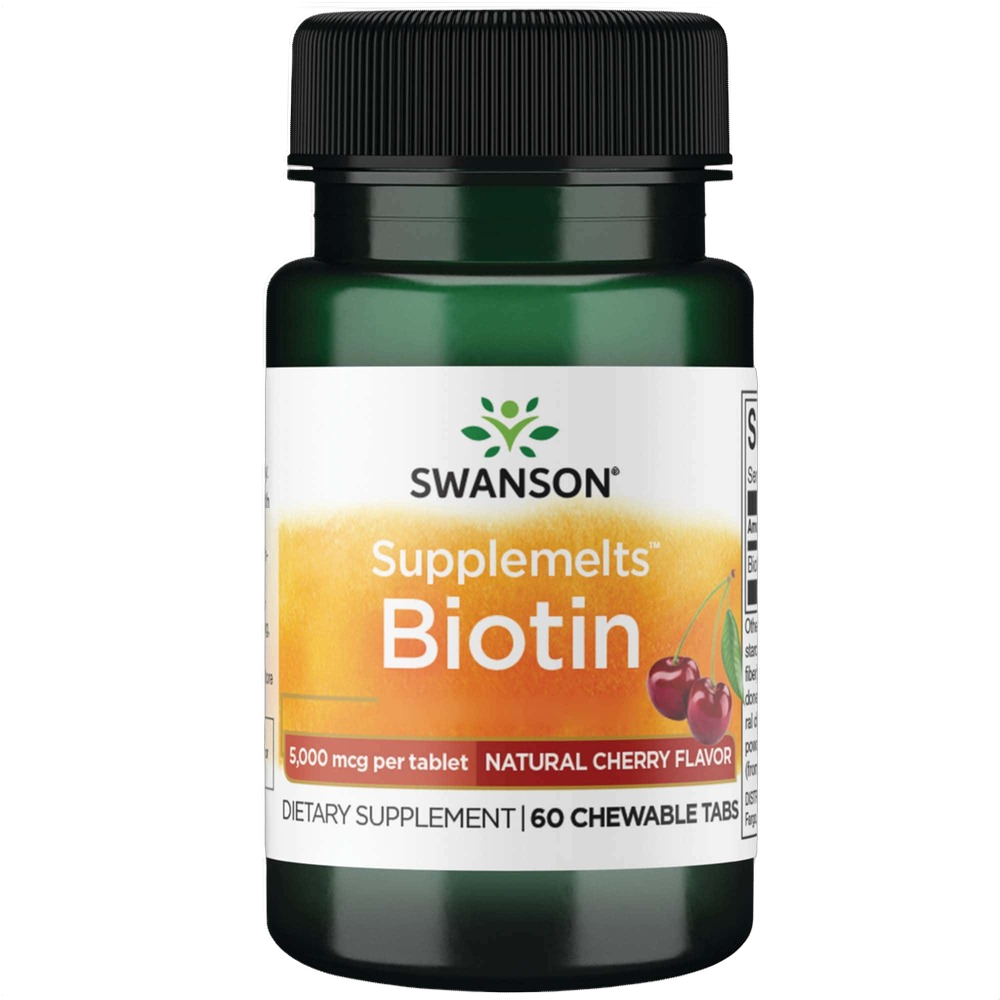 Biotin, 5 000 mcg, arôme naturel de cerise