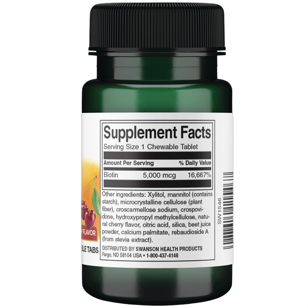 Biotin, 5000mcg, Natural Cherry Flavour