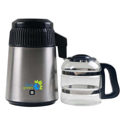 Water Pro, Distillateur d'eau, acier inoxydable/noir - avec carafe en verre