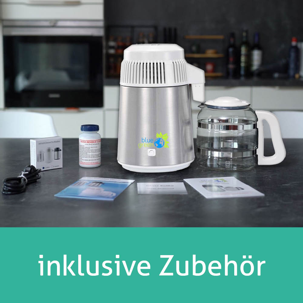 Water Pro, Distillateur d'eau, acier inoxydable/blanc - avec carafe en verre