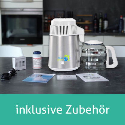 Water Pro, Distillateur d'eau, acier inoxydable/blanc - avec carafe en verre
