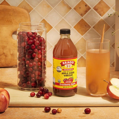 Bio-Apfelessig mit Cranberry und Apfel