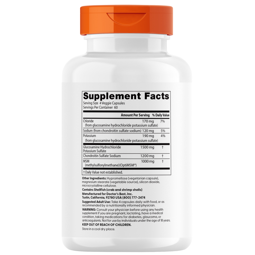 Glucosamina, condroitina y MSM con OptiMSM