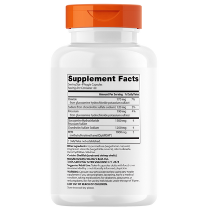 Glucosamina, condroitina y MSM con OptiMSM