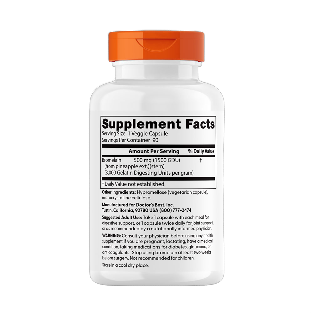 Bromélaïne haute puissance 3000 GDU, 500 mg