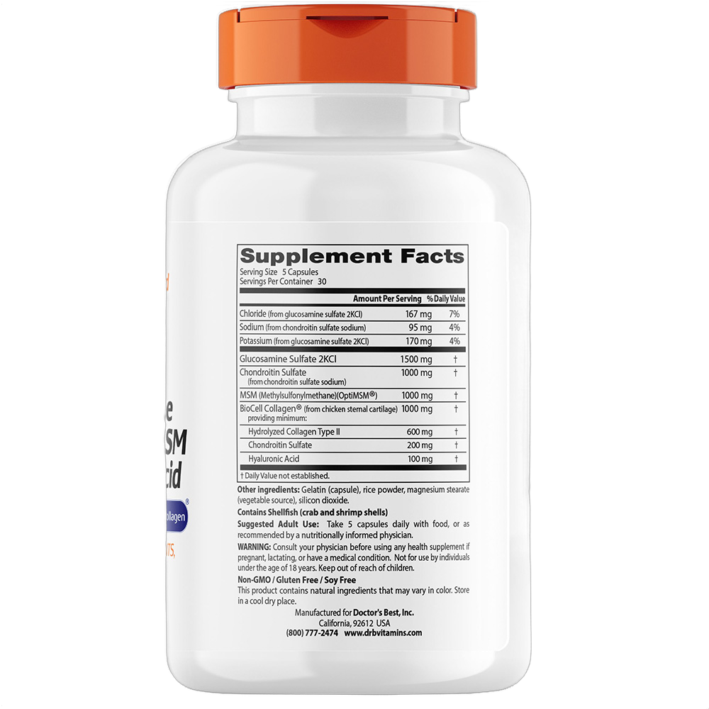 Glucosamine, chondroïtine, MSM + acide hyaluronique