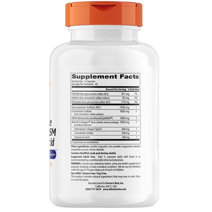 Glucosamine, chondroïtine, MSM + acide hyaluronique