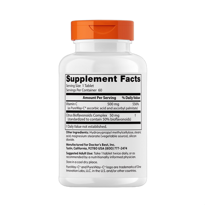 Vitamine C à haute absorption avec PureWay-C, 500 mg