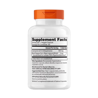 CoQ10 de alta absorción con BioPerine, 400 mg