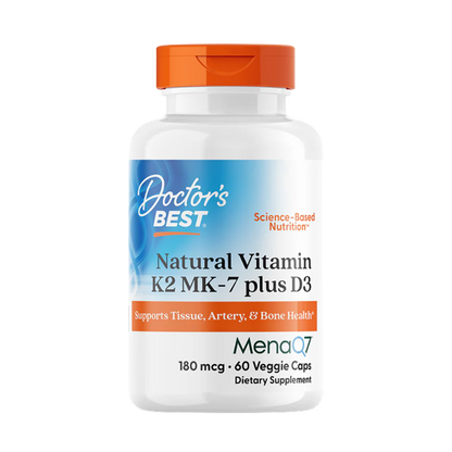 Vitamina K2 MK-7 natural con MenaQ7 Plus D3, 180 mcg