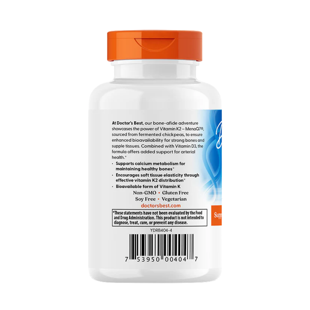 Vitamina K2 MK-7 natural con MenaQ7 Plus D3, 180 mcg
