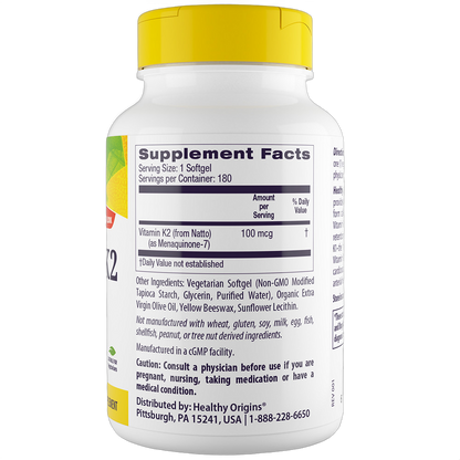 Vitamin K2 as MK-7, 100mcg