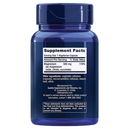 Cápsulas de magnesio, 500 mg