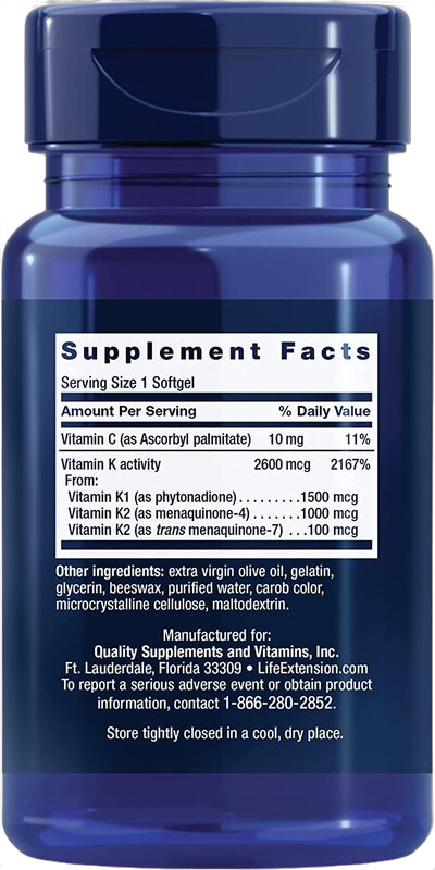 Super K, Vitamina K1 e K2