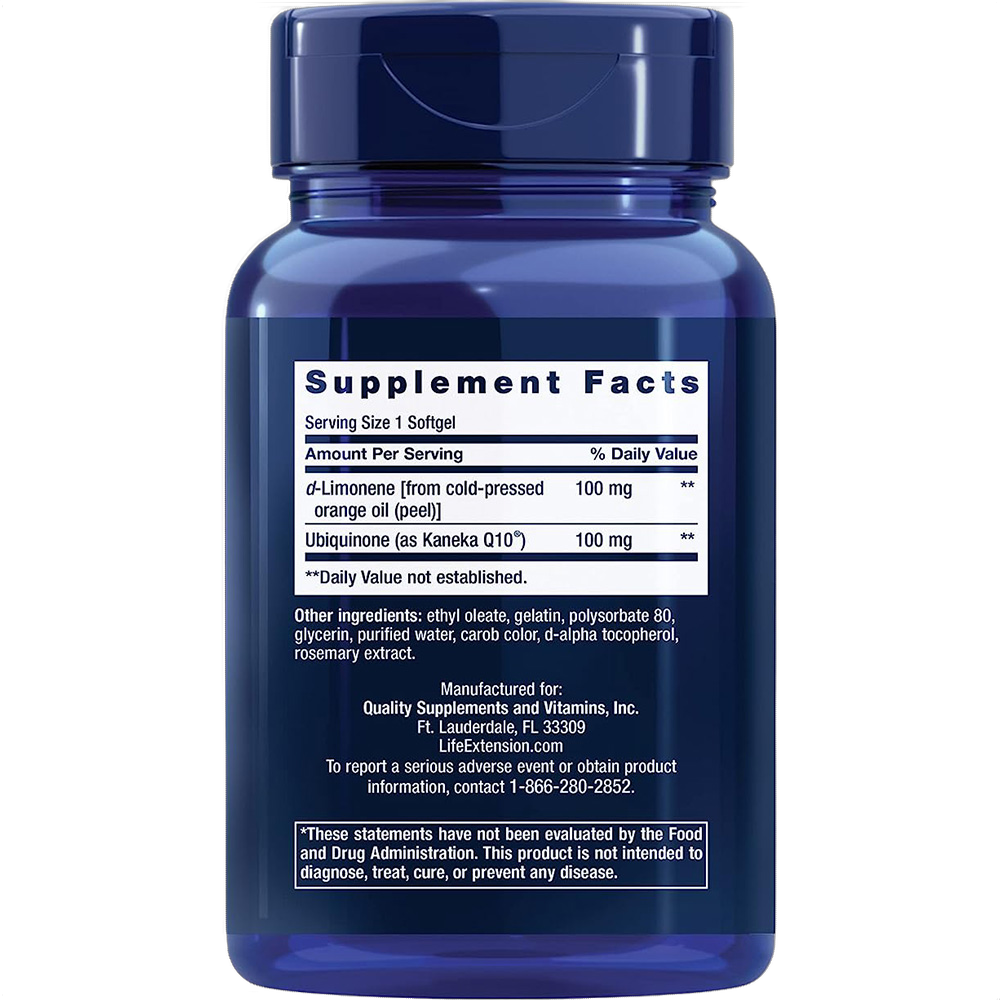 CoQ10 (ubichinone) super assorbibile con d-limonene, 100 mg
