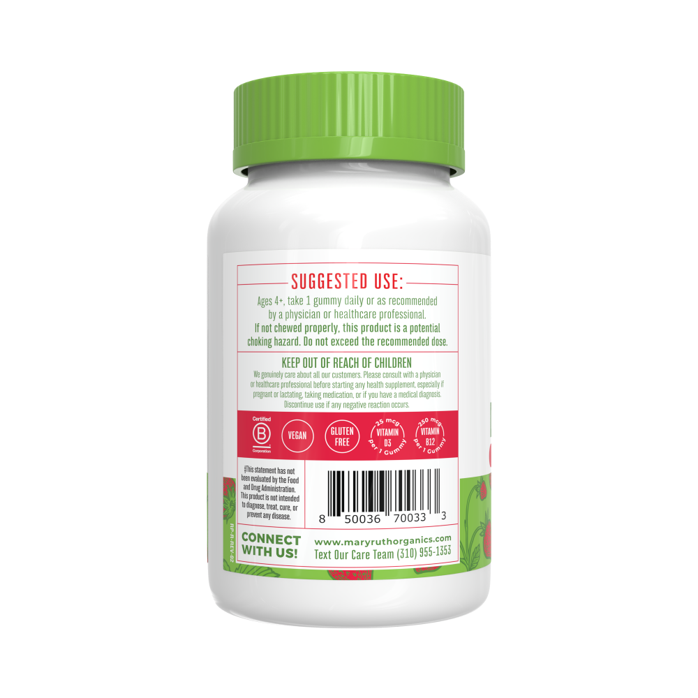 Vitamina D3+B12, sabor a fresa