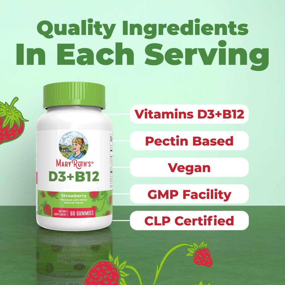 Vitamina D3+B12, sabor a fresa