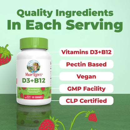 Vitamina D3+B12, sabor a fresa