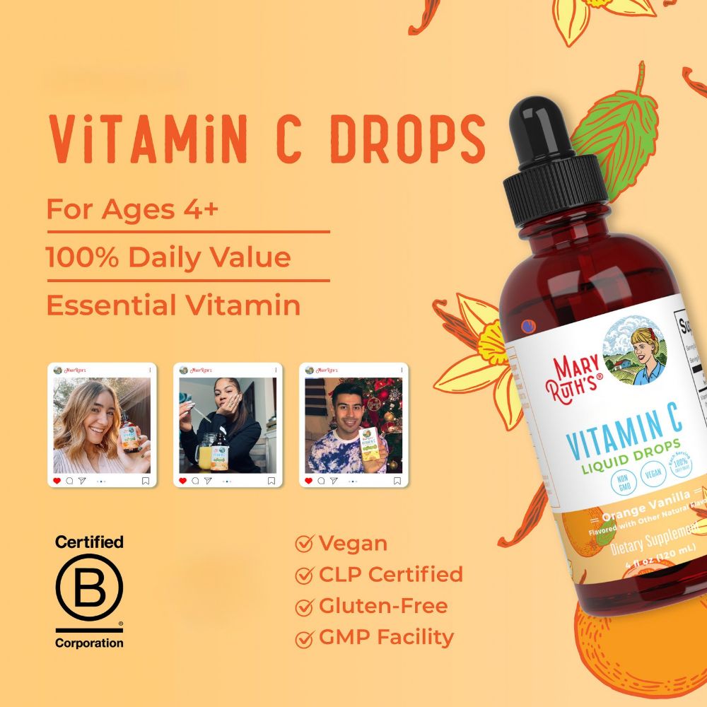 Vitamin C Drops, Orange Vanilla Flavour