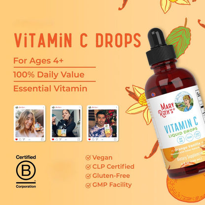 Vitamin C Drops, Orange Vanilla Flavour