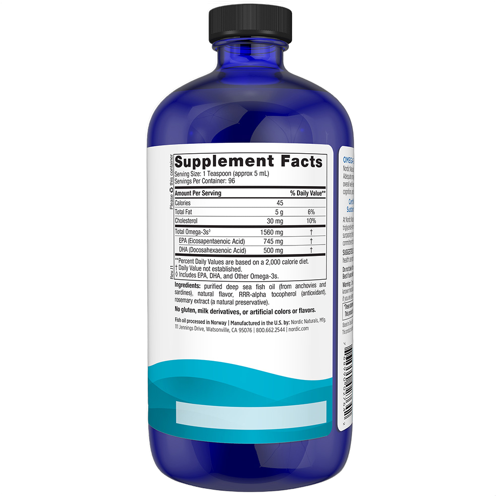 Huile de poisson oméga-3, 1 560 mg, saveur citronnée