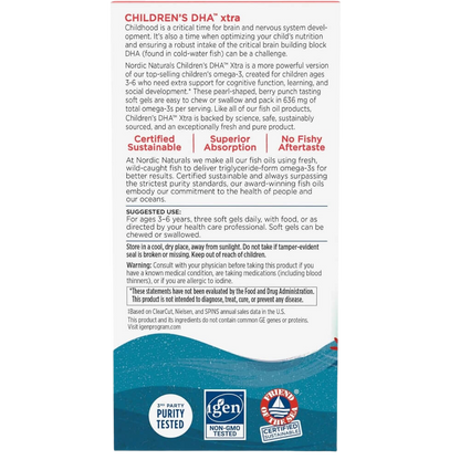 Children's DHA Xtra, (pour enfants), 636 mg d'oméga-3, saveur punch aux baies