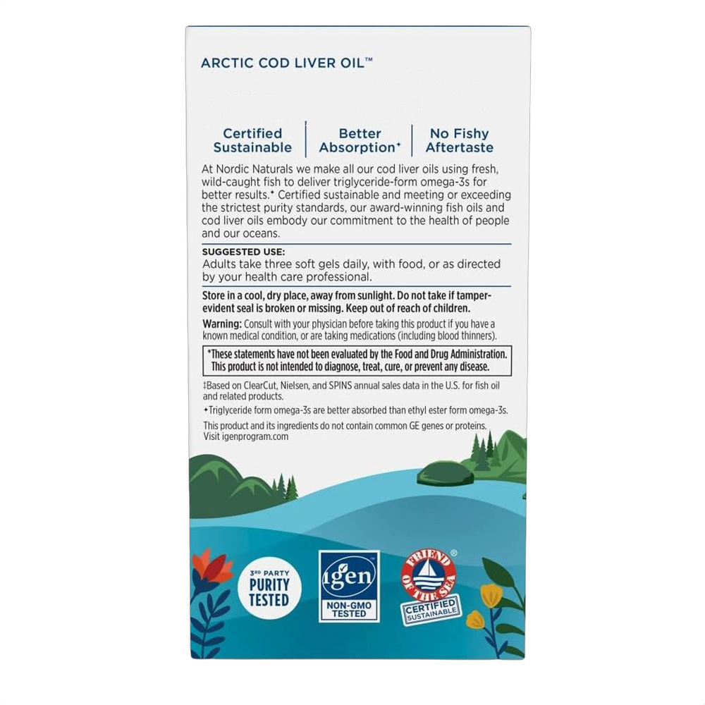 Arctic Cod Liver Oil, (huile de foie de morue), 750 mg