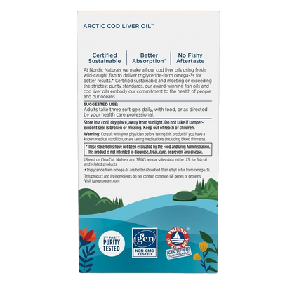 Arctic Cod Liver Oil, (huile de foie de morue), 750 mg