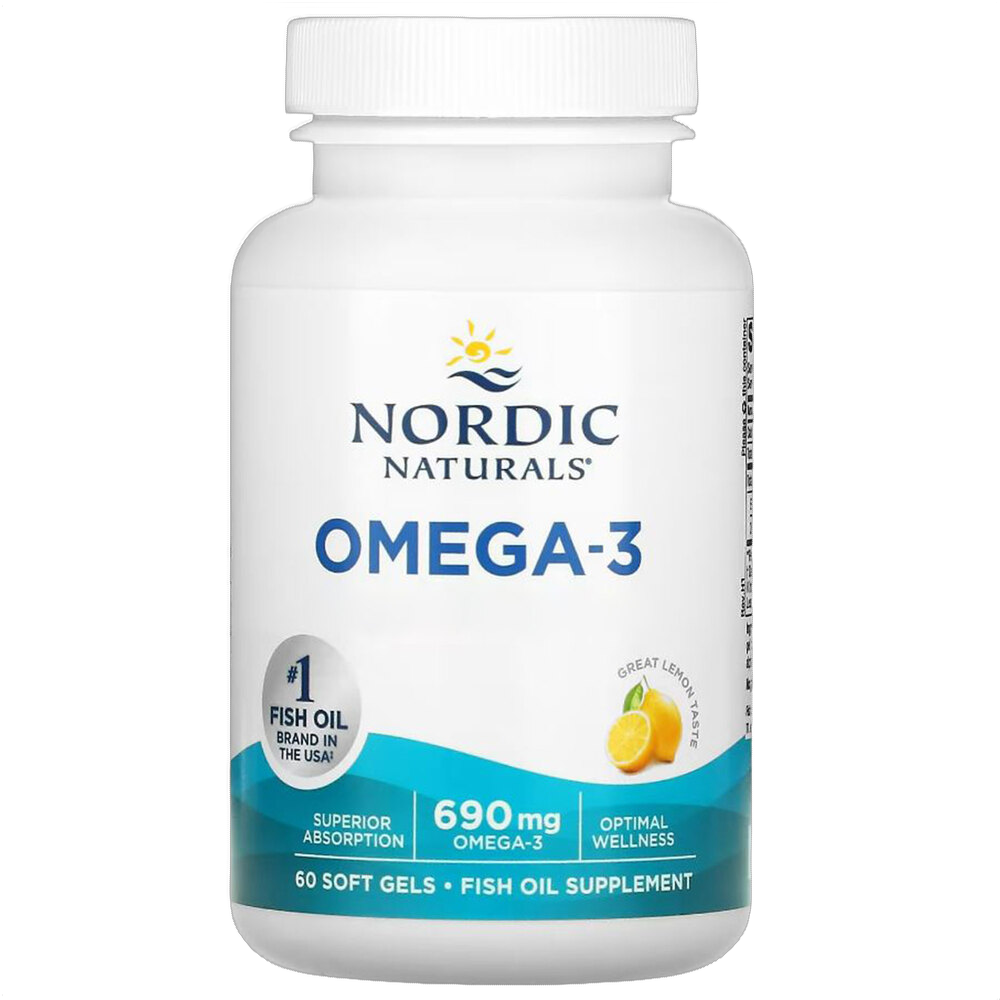 Huile de poisson oméga-3, 690 mg d'oméga-3, citron