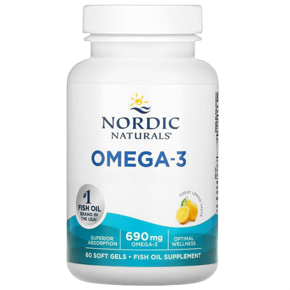 Huile de poisson oméga-3, 690 mg d'oméga-3, citron