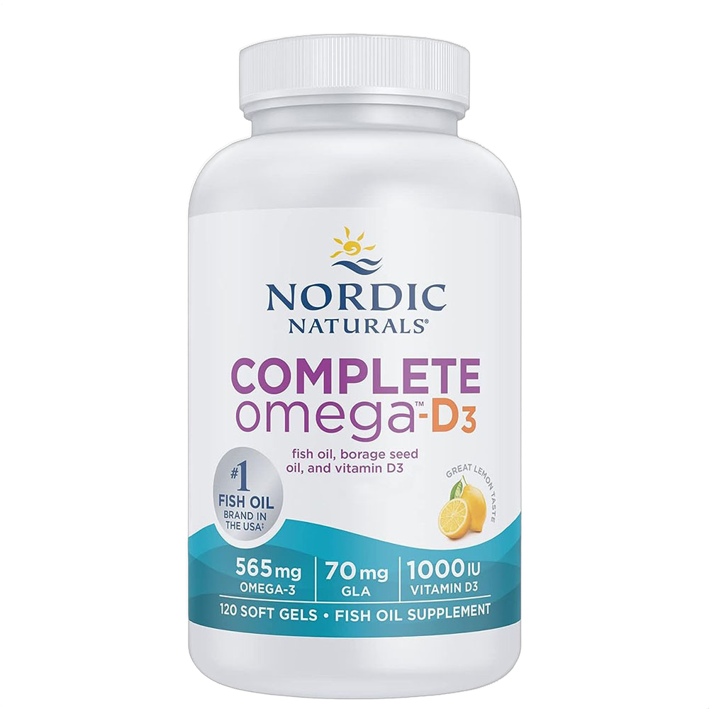 Complete Omega-D3, Aceite de pescado omega-3, sabor a limón
