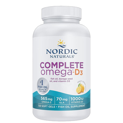 Complete Omega-D3, Aceite de pescado omega-3, sabor a limón