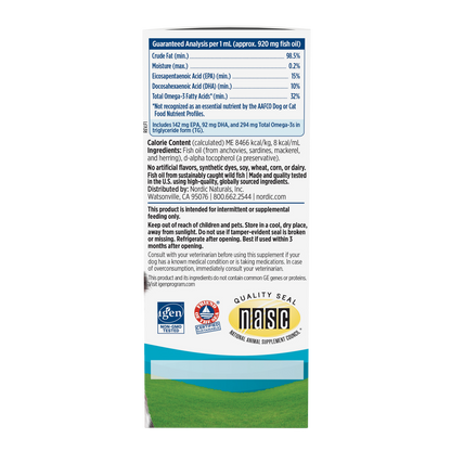 Omega-3 Pet, for small dogs and cats