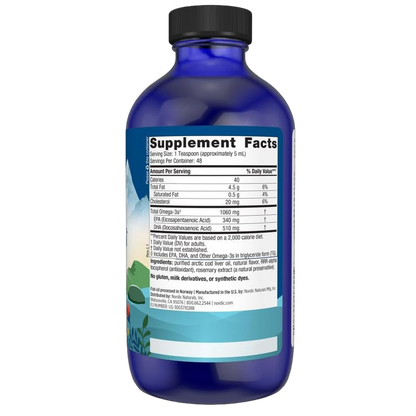 Arctic Cod Liver Oil, (olio di fegato di merluzzo), 1.060 mg, aroma di limone