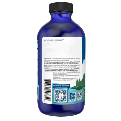 Arctic Cod Liver Oil, (aceite de hígado de bacalao), 1.060 mg, sabor a limón