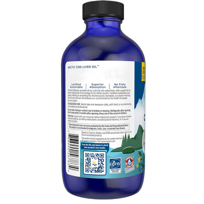 Arctic Cod Liver Oil, (huile de foie de morue), 1 060 mg d'oméga-3, fraise