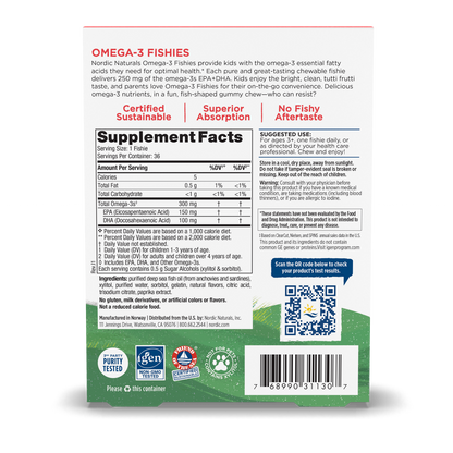 Nordic Omega-3 Fishies, 300 mg Yummy Tutti Frutti Taste